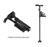 LED Folding Telescopic Cane Crutch Lightweight Safety